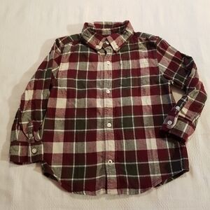 Gymboree boys size 3T plaid flannel button up shirt